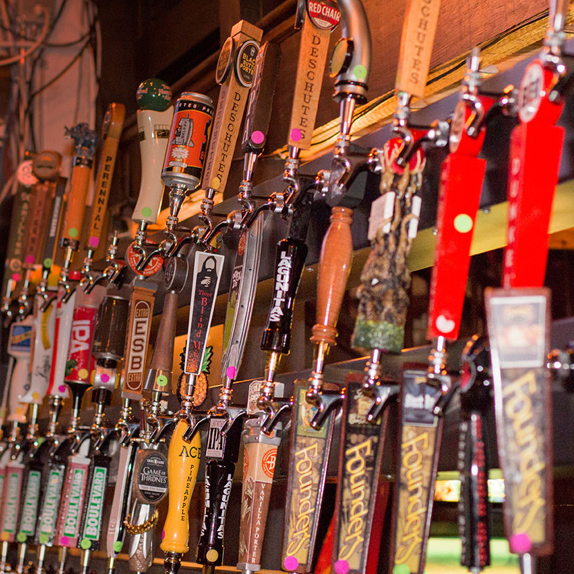 Beer taps at Up-Down